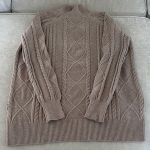 Philosophy Women's Cable Knit Mock Neck Sweater - Taupe